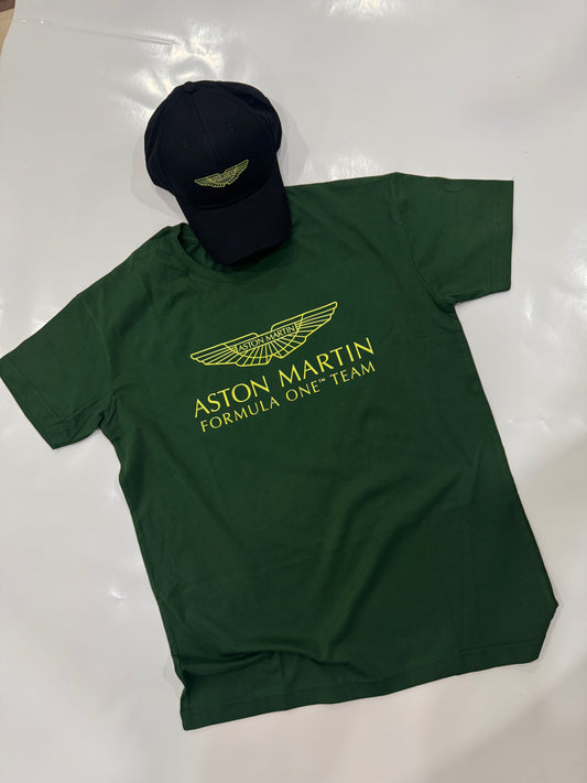 Pack T-shirt & Casquette Aston Martin – Vert Racing
