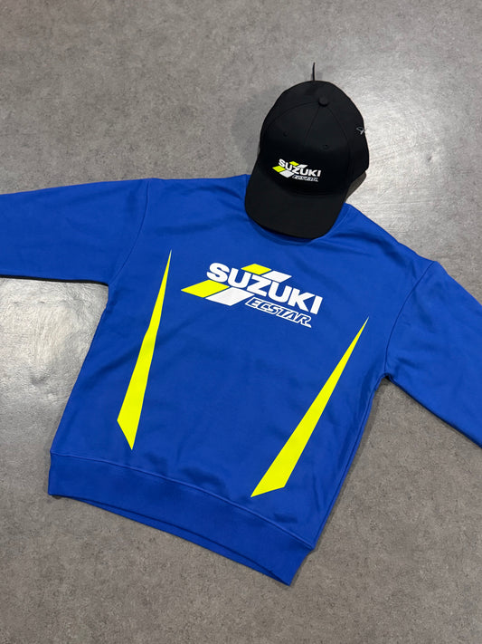 Pack Suzuki Ecstar – Hoodie Bleu + Casquette Noire 🚀